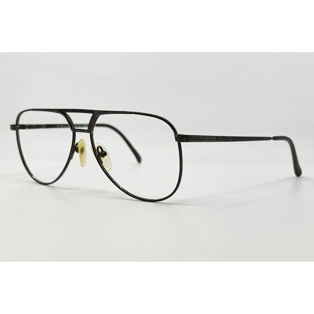 Oleg Cassini Eyeglasses Mens Amber Titanium Aviator OC-234 140